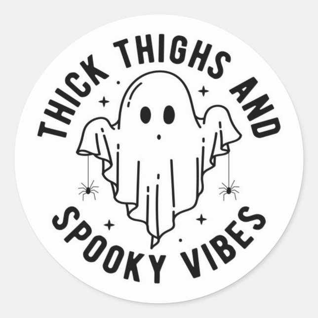 "dick thighs and spoky vibes" runder aufkleber (Vorderseite)