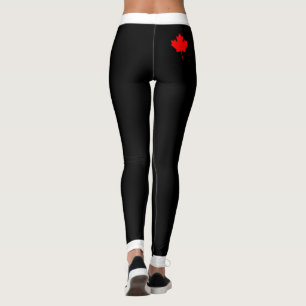 Dick Waistband mit rotem Ahornleaf auf der Rückse Leggings