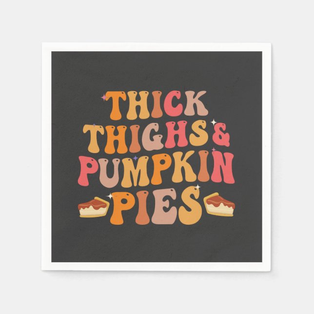 Dickdick & Pumpkin Pies Funny Erntedank Serviette (Vorderseite)