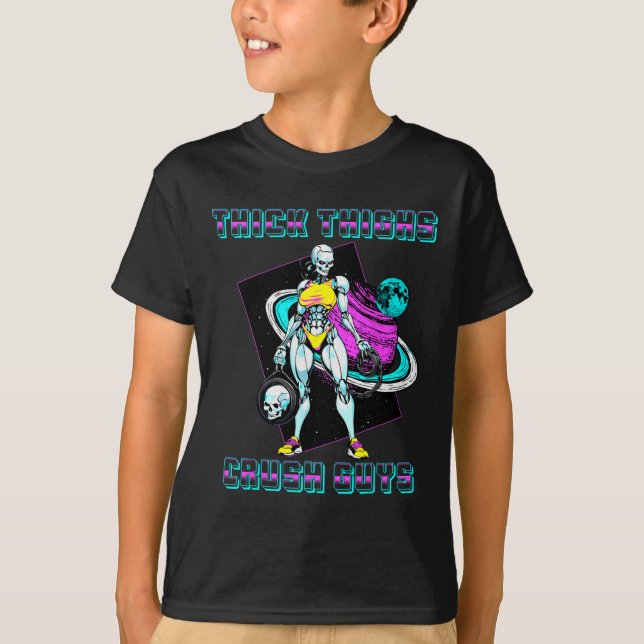 Dickdick-Typ Crush Weightlift-Bodybuilding T-Shirt (Vorderseite)