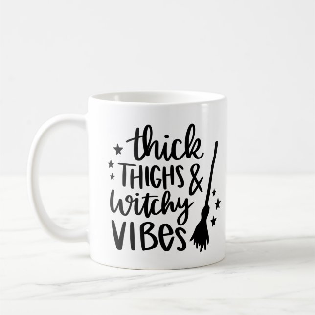 Dickdick und Hexen Vibes Halloween Kaffeetasse (Links)