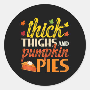 Dickdicken und Pumpkiefer rückwärts Fall Pumpkin P Runder Aufkleber