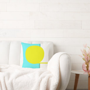 Dicke Abstrakte Art Cirquoise Turquoise Green Yell Kissen