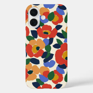 Dicke Abstrakte Blumenmuster iPhone 16 Hülle