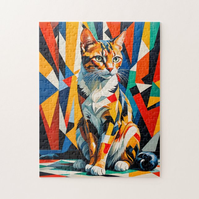 Dicke Abstrakte Cat Artwork (Vertikal)
