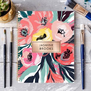Dicke Abstrakte florale Individuelle Name Planer