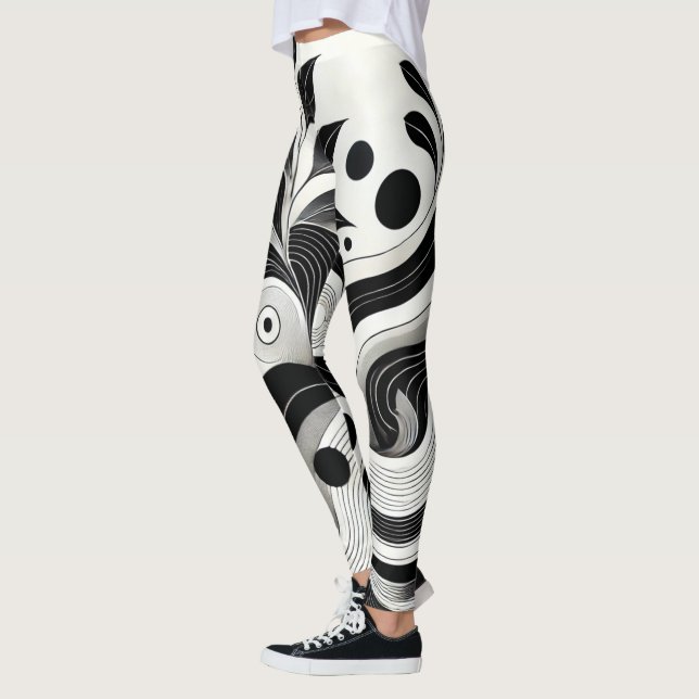 Dicke Abstrakte Frauenym Leggings (Links)