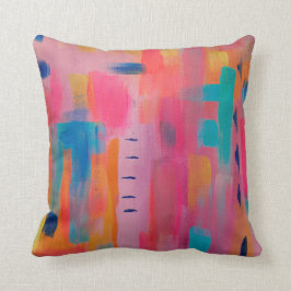 Dicke Abstrakte Kunst in Pinks und Blues Kissen