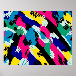 Dicke Abstrakte Kunst in Primärfarben Poster