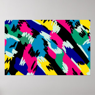 Dicke Abstrakte Kunst in Primärfarben Poster