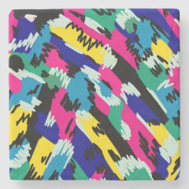 Dicke Abstrakte Kunst in Primärfarben Steinuntersetzer