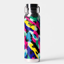Dicke Abstrakte Kunst in Primärfarben Trinkflasche