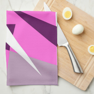 Dicke Abstrakte Kunst Lila Pink Grau Weiß Geschirrtuch