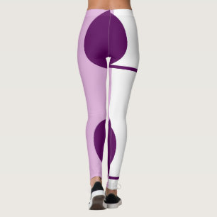 Dicke Abstrakte Kunstzirkulation Lila Pink White Leggings