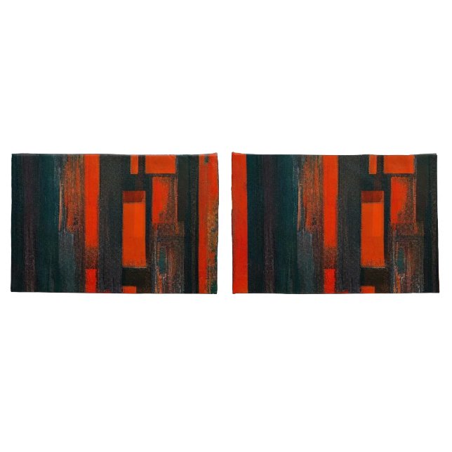 Dicke Abstrakte Rot- und Schwarzkunst Kissenbezug (Rückseite-Set)