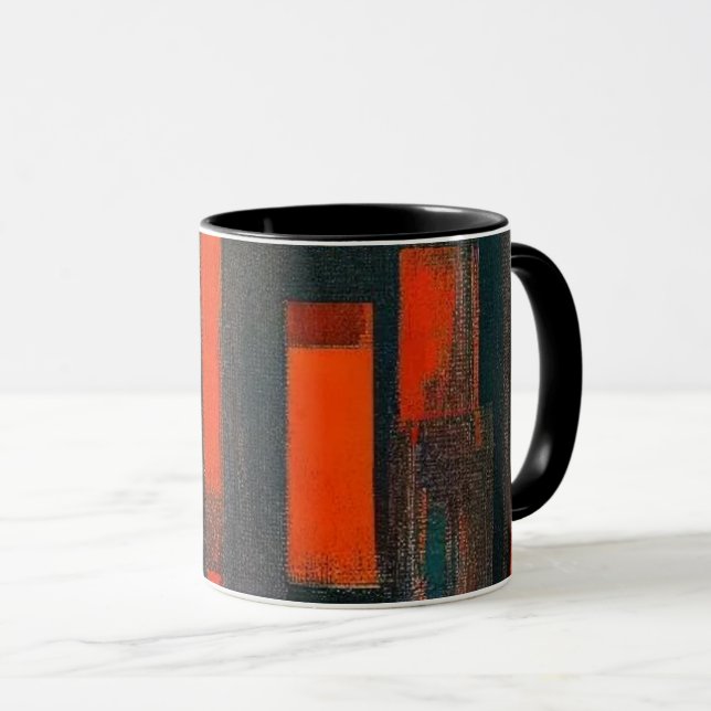 Dicke Abstrakte Rot- und Schwarzkunst Tasse (VorderseiteRechts)