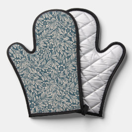 Dicke antike Foliage Blumenblau Weiß Ofenhandschuh