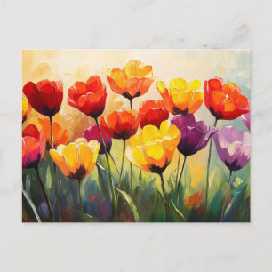 Dicke Aquarelltüten im Frühling Postkarte