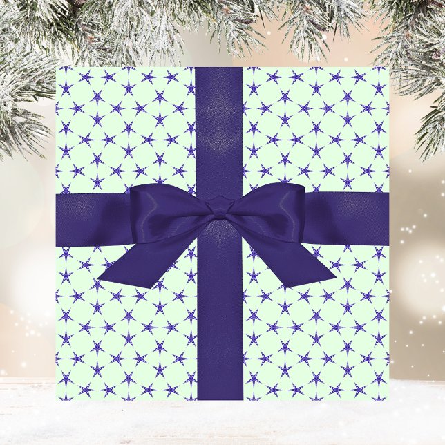 Dicke aquatische lila Sternenmuster Weihnachten Geschenkpapier (Von Creator hochgeladen)