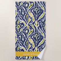 Dicke, blau gelb, Abstrakt, klassisch Ikat Muster