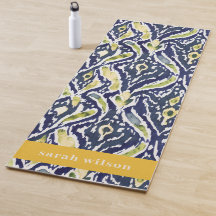 Dicke, blau gelb, Abstrakt, klassisch Ikat Muster