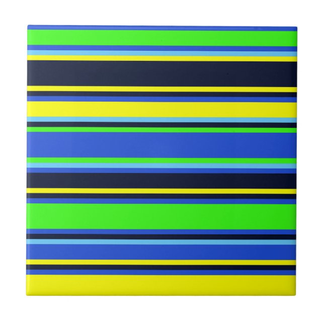 Dicke, blau, Limon und gelb Streifen Fliese (Vorderseite)