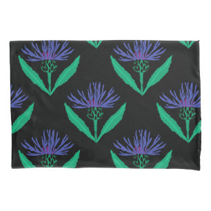 Dicke blaue Maisblume auf schwarz Kissenbezug