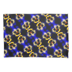 Dicke blaue Pansy-Blume Abstraktes Muster Kissenbezug