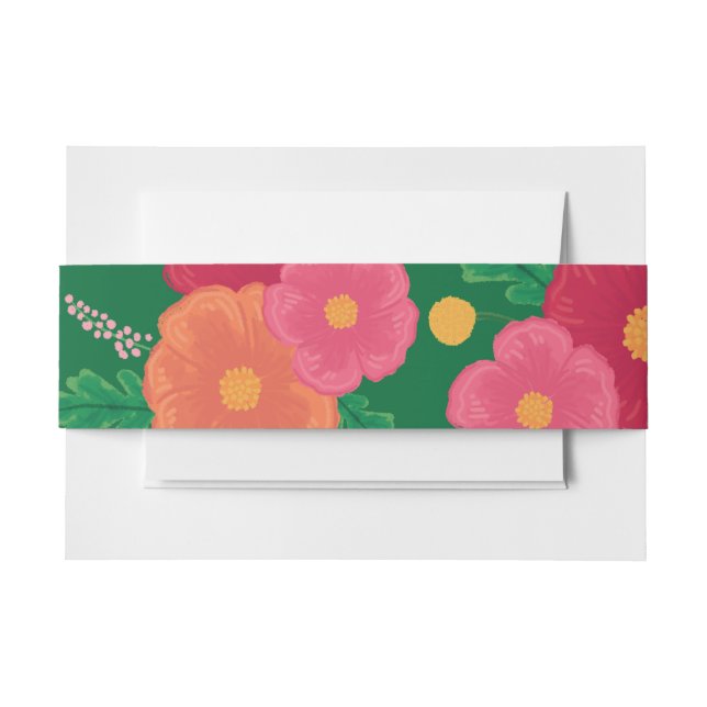 Dicke Blooms Wedding Einladung Bauch Band (Vorderseite Beispiel)