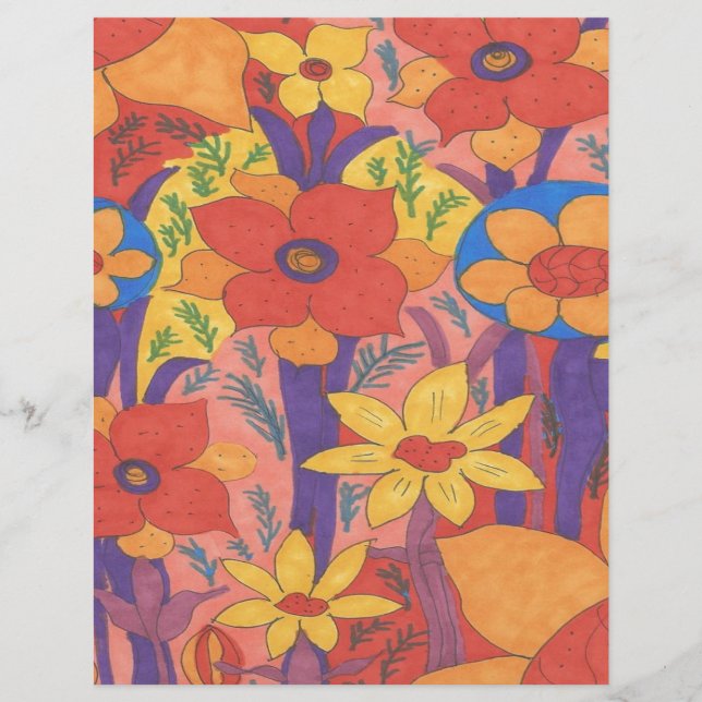 Dicke Bohemische Orange Garden Print (Vorderseite)
