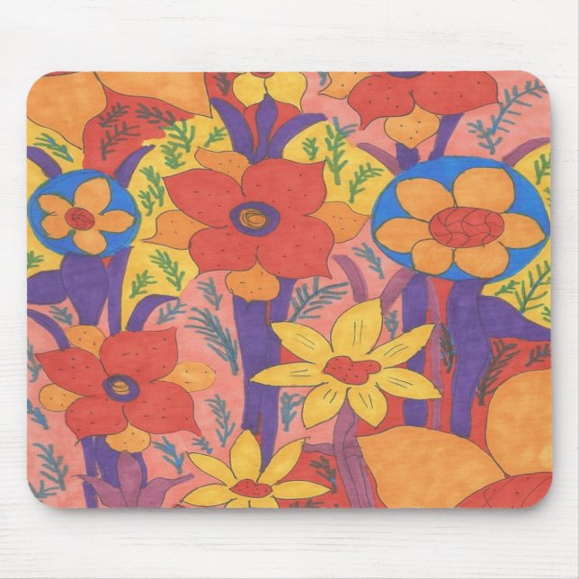 Dicke Bohemische Orange Garden Print Mousepad (Vorne)