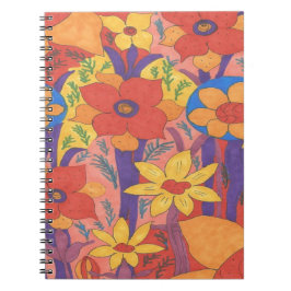 Dicke Bohemische Orange Garden Print Notizblock