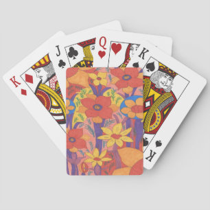 Dicke Bohemische Orange Garden Print Spielkarten