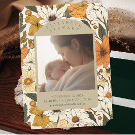 Dicke botanische Herbst 2 Foto Geburtsankündigung Einladung