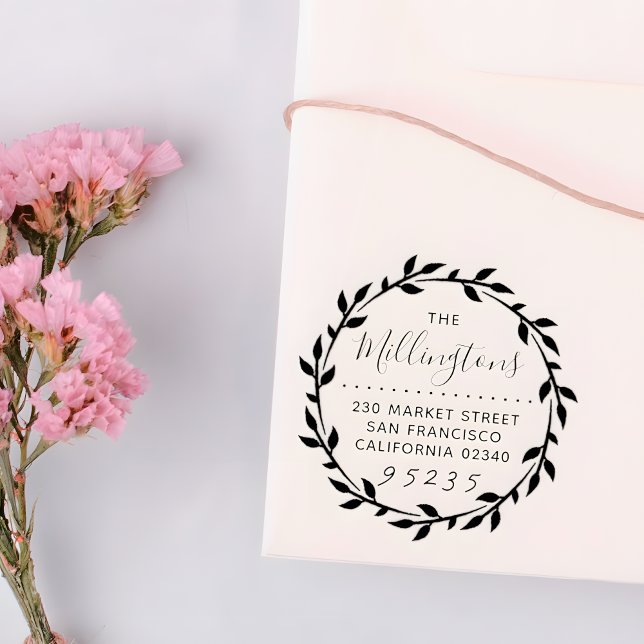 Dicke botanische Schriftzeichen Name und Rücksende Permastempel (Von Creator hochgeladen)