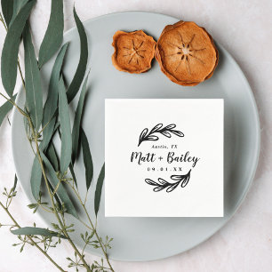 Dicke Branch Wedding Monogram Serviette