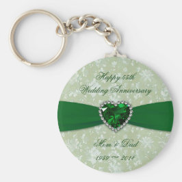 Dicke Damask 55. Geburtstagskette für Hochzeit Schlüsselanhänger