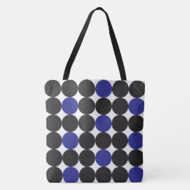 Dicke dunkelblaue schwarze Punkte Geometrisches Mu Tasche
