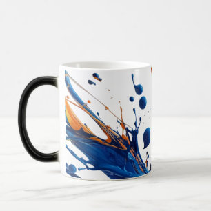 Dicke Energie - Dynamisches Blau und Orange Abstra Verwandlungstasse