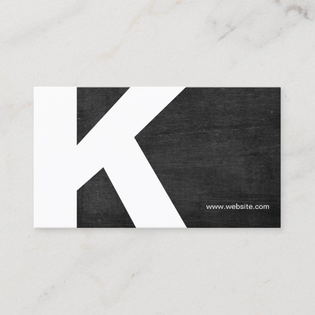 Dicke erste Monogram Black Wood Business Card Visitenkarte (Vorderseite)