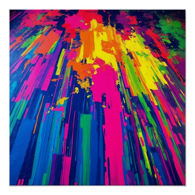 Dicke Farbexplosion Dynamische Abstrakte Moderne Poster (Vorderseite)