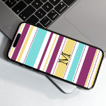 Dicke farbige Streifenmuster Monogramm-Gehäuse Samsung Galaxy Hülle<br><div class="desc">Die Farbtöne aquamarin,  lila und Sand verleihen diesem Design ein frisches,  sommerliches Ambiente. Das Monogramm stellt sicher,  dass Sie wissen,  dass dies Ihr Telefon ist!</div>