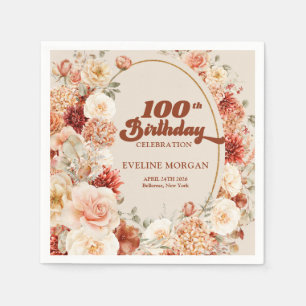 Dicke, fruchtige Kupferröte Bordeaux 100. Geburtst Serviette