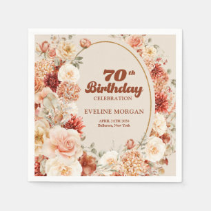 Dicke, fruchtige Kupferröte Bordeaux 70. Geburtsta Serviette