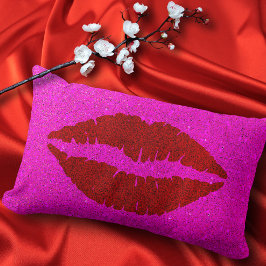 Dicke funkelnd Lippen Rosa Glitzer Hintergrund Lendenkissen