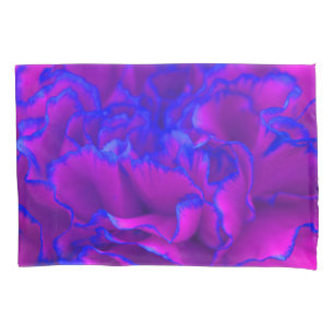 Dicke Fuschia Pink und Blue Carnation Blume Kissenbezug