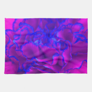 Dicke Fuschia Pink und Blue Carnation Blume Küchentuch