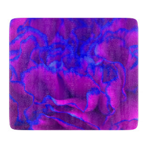 Dicke Fuschia Pink und Blue Carnation Blume Schneidebrett