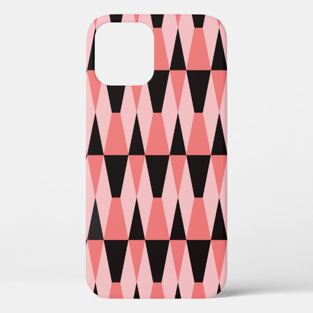Dicke geometrisch schwarz rosa Muster Case-Mate iPhone Hülle (Rückseite)