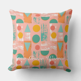 Dicke geometrische Formen mit Akzenten Mint Aqua 3 Kissen